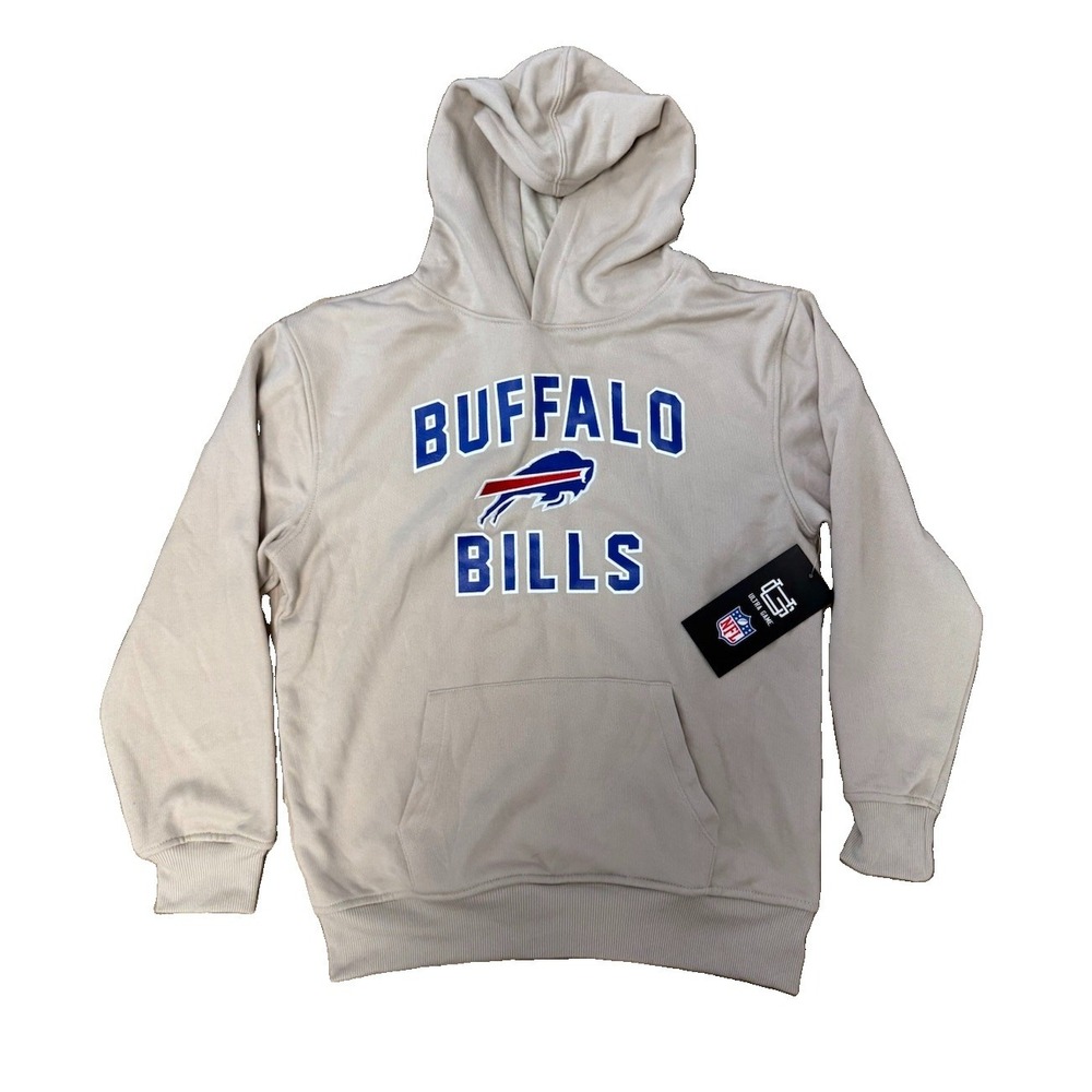 NWT Buffalo Bills Hoodie Sweatshirt Youth 14-16 Sand Khaki Ultra Game Embroidery